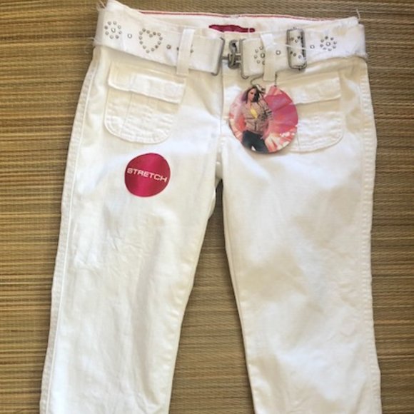 GLO jeans Denim - NWT Glo Cuffed Capri/Cropped White Jeans Size 5